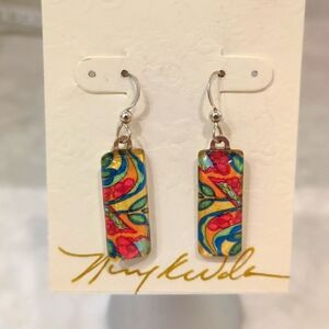 Dangle Glass Artisan earrings, new